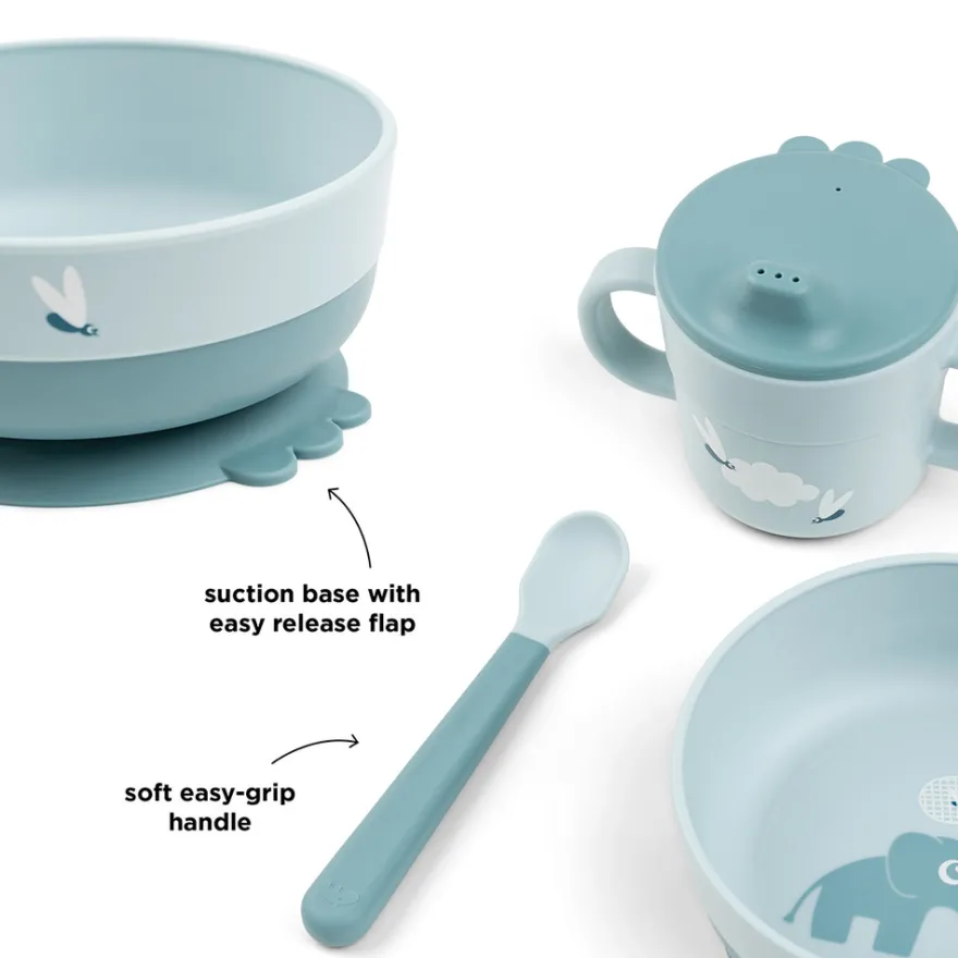 Foodie första matset med sugkopp Elphee Blue
