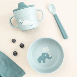 Foodie första matset med sugkopp Elphee Blue