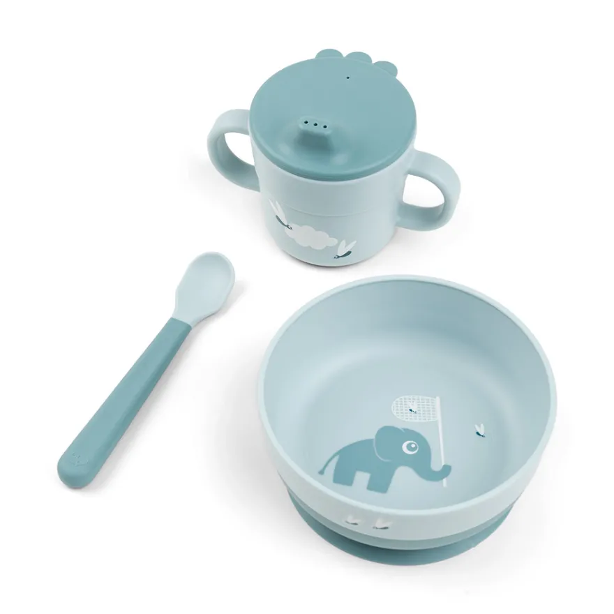 Foodie första matset med sugkopp Elphee Blue