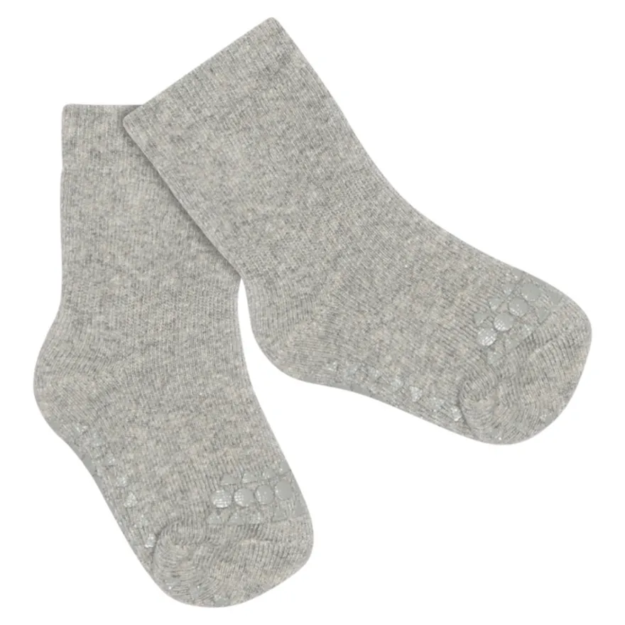 GoBabyGo Halkstrumpor Terry Bomull - Grey Melange