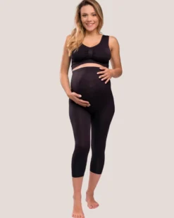Graviditetsleggings 3/4 Med Stöd Svart XL