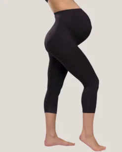 Graviditetsleggings 3/4 Med Stöd Svart XL