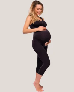 Graviditetsleggings 3/4 Med Stöd Svart XL