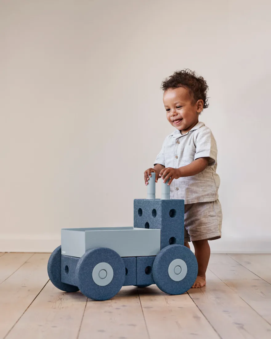 Gå-vagn 3-in-1 - Deep Blue/Sky Blue