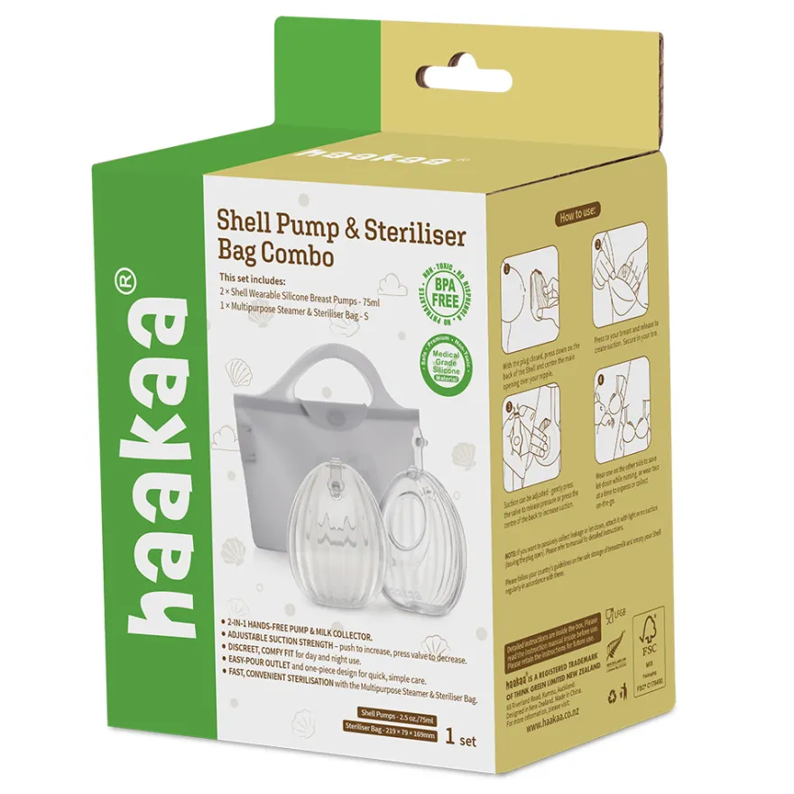 Haakaa Shell Silikone Brystpumpe 75ml - 2-pak