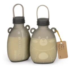 Happii Bear Silikonpåsar tilll Mjölk- 260ml - 2-pack