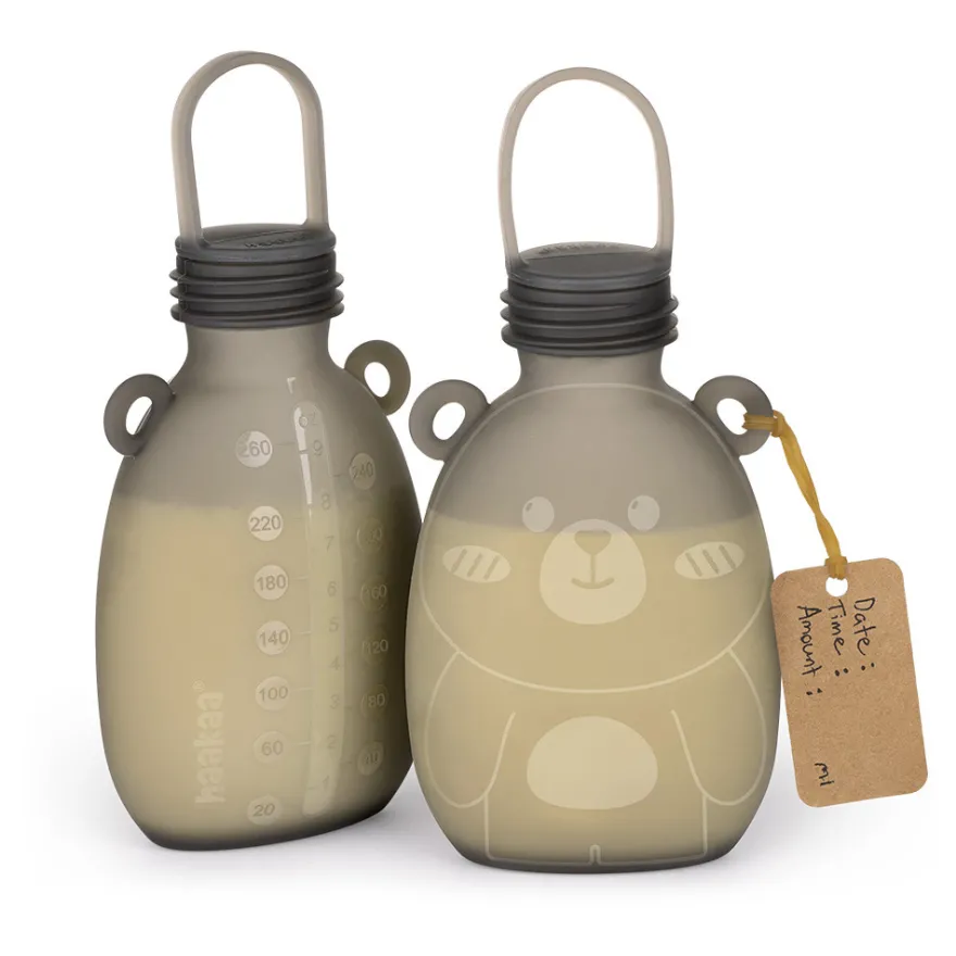 Happii Bear Silikonpåsar tilll Mjölk- 260ml - 2-pack