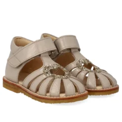 Hjertesandal med glitter - Sand/Champagne Glitter