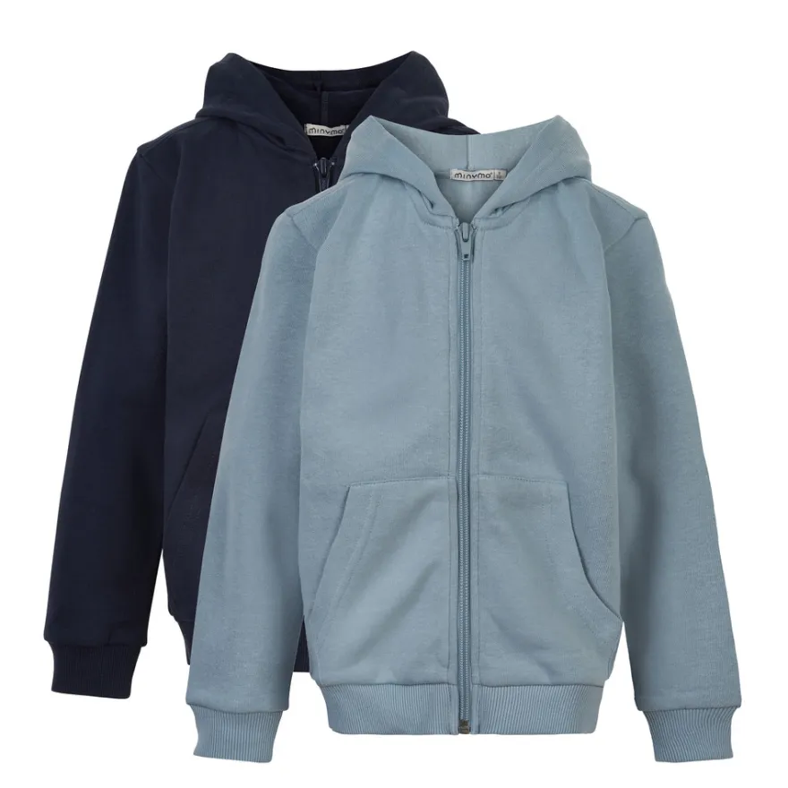 Hoodie med Dragkedja 2-pack - Navy/Blå