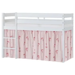 Hoppekids ECO Comfort Halvhög Säng 70x160 cm - Vit/Röd Gardin