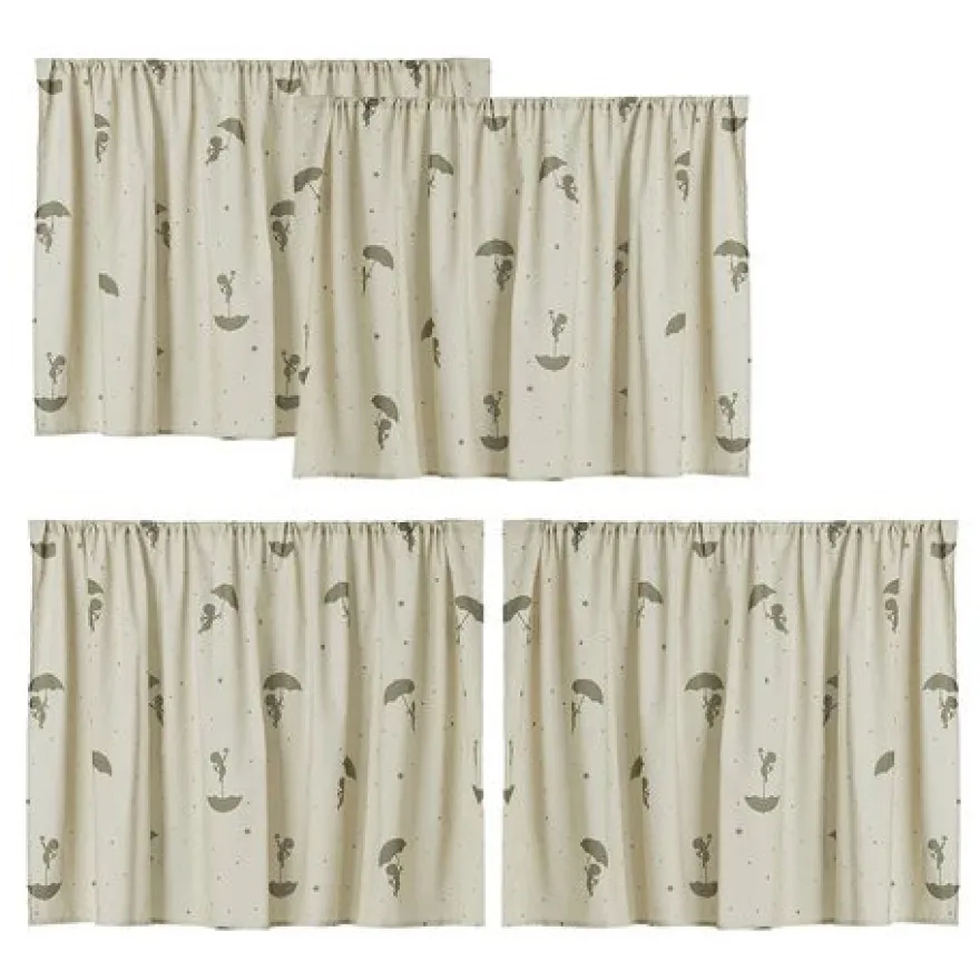 Hoppekids ECO Dream Halvhög Säng (delbar) 90x200 - Vit/Grön Gardin