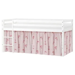 Hoppekids ECO Dream Halvhög Säng (delbar) 90x200 - Vit/Röd Gardin