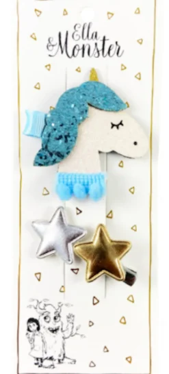 Hårspännen Big Romantic Unicorn - Star Blue