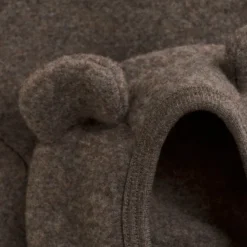 Huttelihut Jacka Med Öron I Ullfleece - Brown Melange