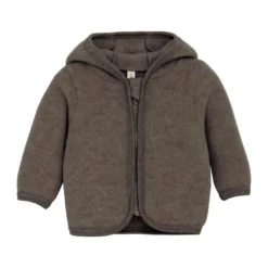 Huttelihut Jacka Med Öron I Ullfleece - Brown Melange