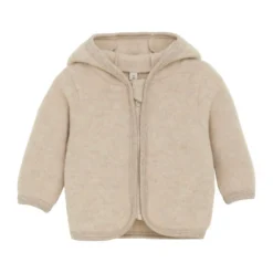 Huttelihut Jacka Med Öron I Ullfleece - Camel Melange