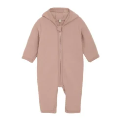 Huttelihut Overall Med Öron I Ullfleece - Mahogany Rose
