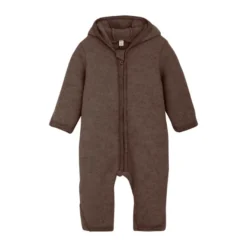 Huttelihut Overall Med Öron I Ullfleece - Brown Melange