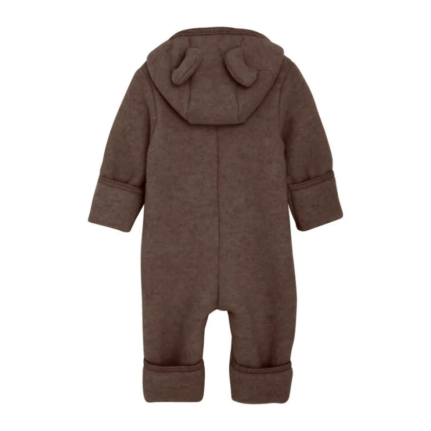Huttelihut Overall Med Öron I Ullfleece - Brown Melange