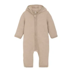 Huttelihut Overall Med Öron I Ullfleece - Camel Melange