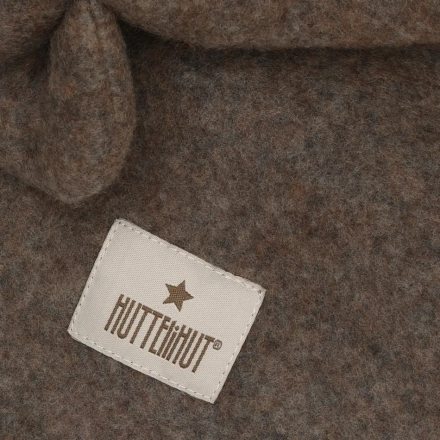 Huttelihut Ull Fleece Balaclava M. Öra - Brown Melange