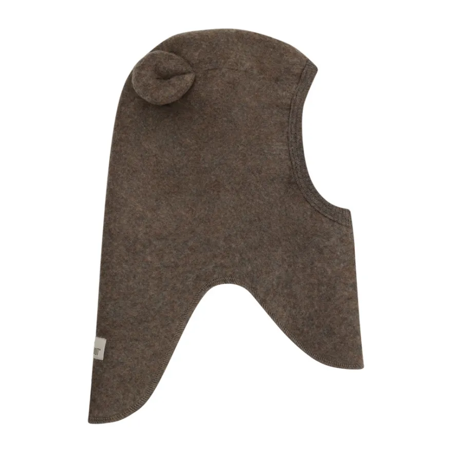 Huttelihut Ull Fleece Balaclava M. Öra - Brown Melange