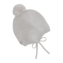 Huttelihut Ullstickad Mössa m. Pompom - Sand Melange