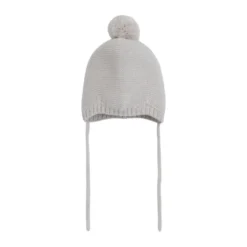 Huttelihut Ullstickad Mössa m. Pompom - Sand Melange