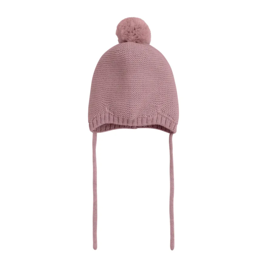 Huttelihut Ullstickad Mössa m. Pompom - Woodrose