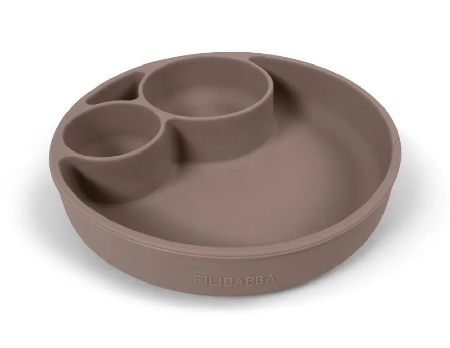 Indelad Tallrik Silikon - Warm Grey