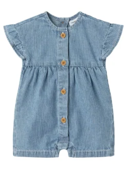 Jade Denim Short Jumpsuit - Medium Blue Denim