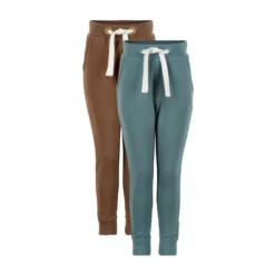 Joggingbyxor 2-pack - Brun/Turkos