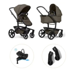 Joolz Day5 Barnvagn Med Maxi-Cosi Pebble Slide Pro Och Babyskyddsadapter - Hazel Brown/Onyx Black