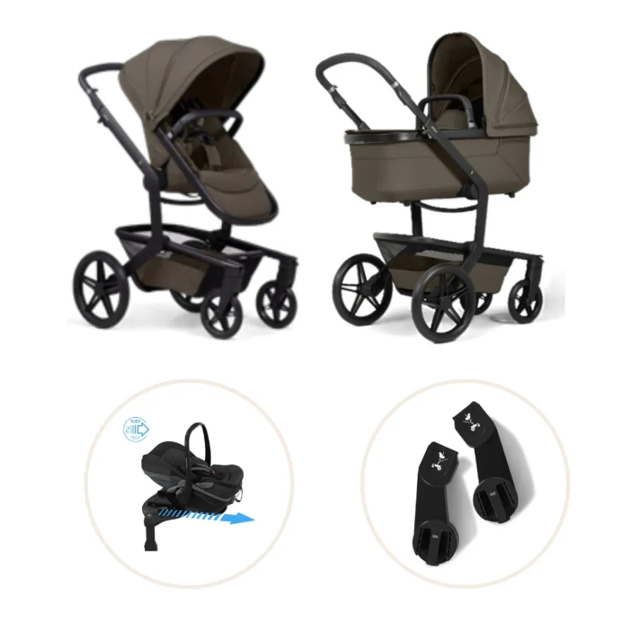 Joolz Day5 Barnvagn Med Maxi-Cosi Pebble Slide Pro Och Babyskyddsadapter - Hazel Brown/Onyx Black