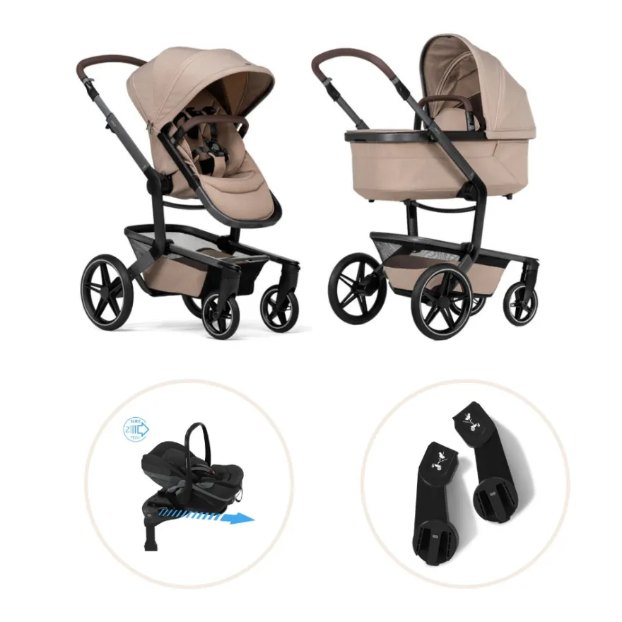 Joolz Day5 Barnvagn Med Maxi-Cosi Pebble Slide Pro Och Babyskyddsadapter - Sandy Taupe/Onyx Black