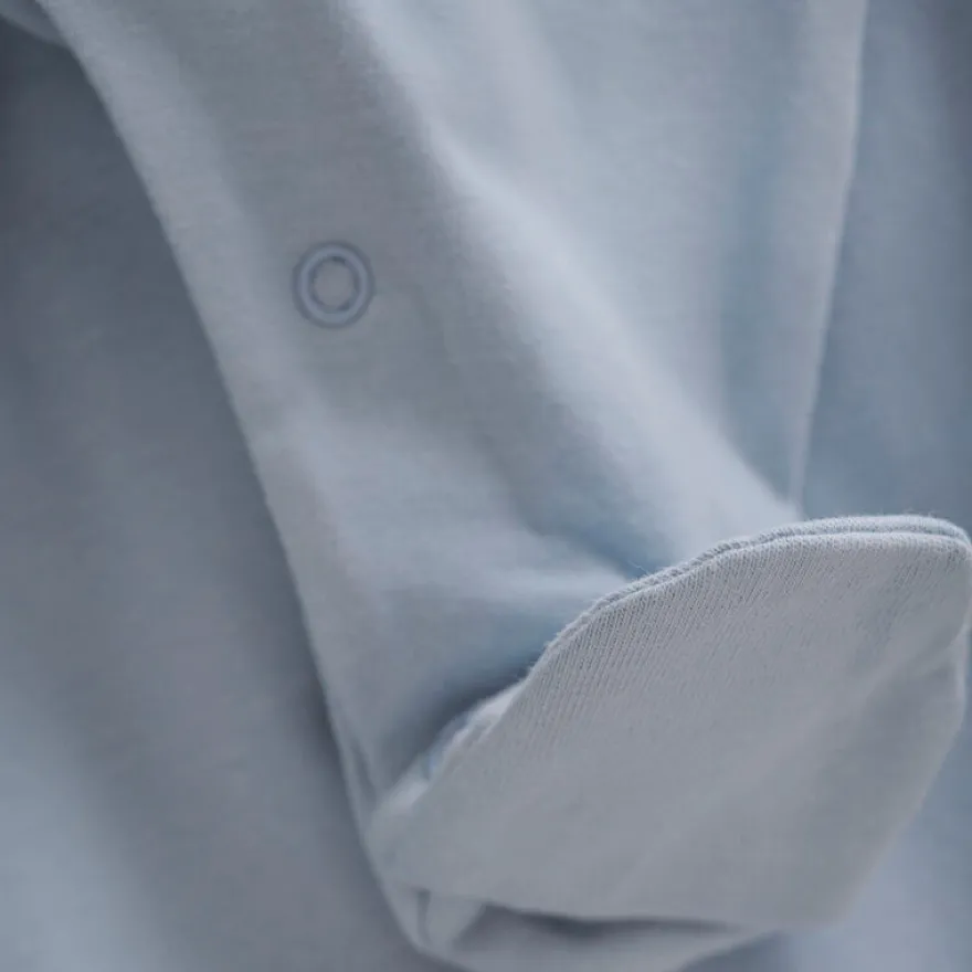 Jumpsuit med Fot - Solid - Zen Blue