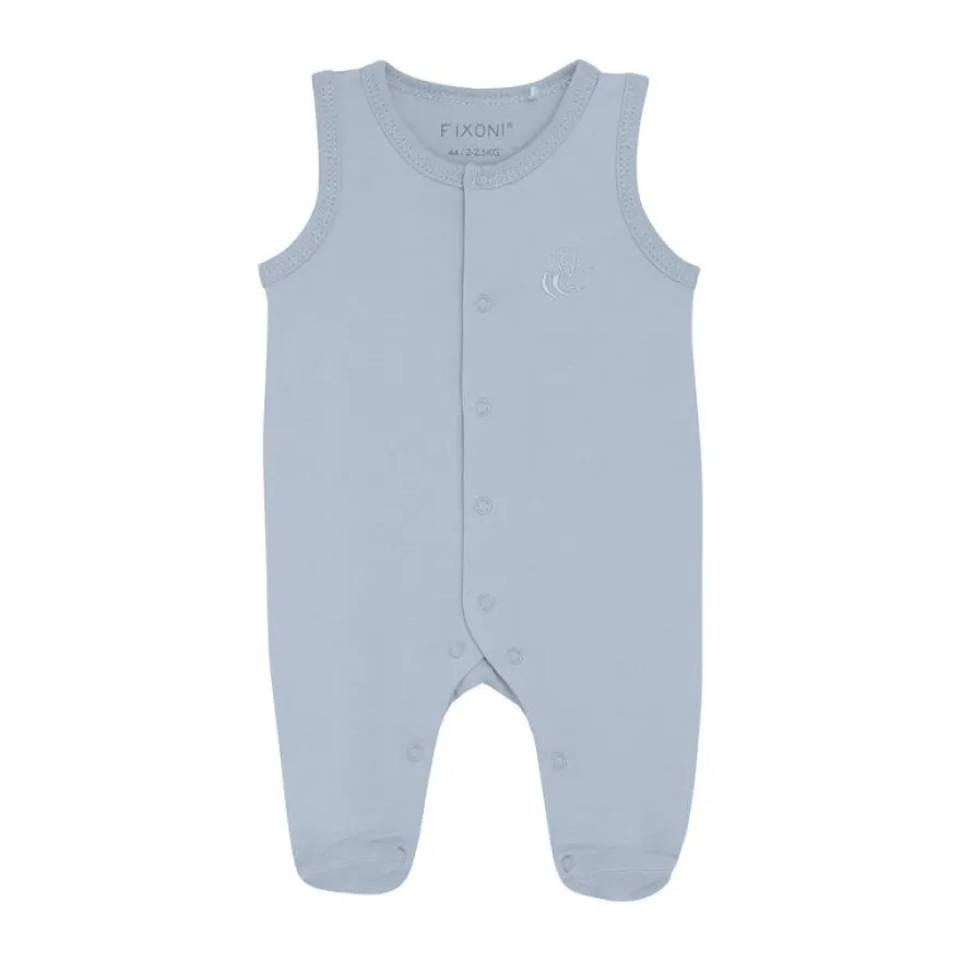 Jumpsuit med Fot - Solid - Zen Blue