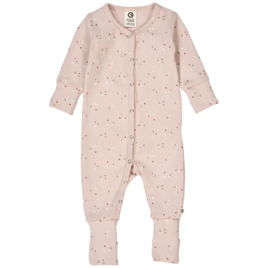 Jumpsuit med Fot Stars Rib - Nightingale/ Walnut/ Daydream