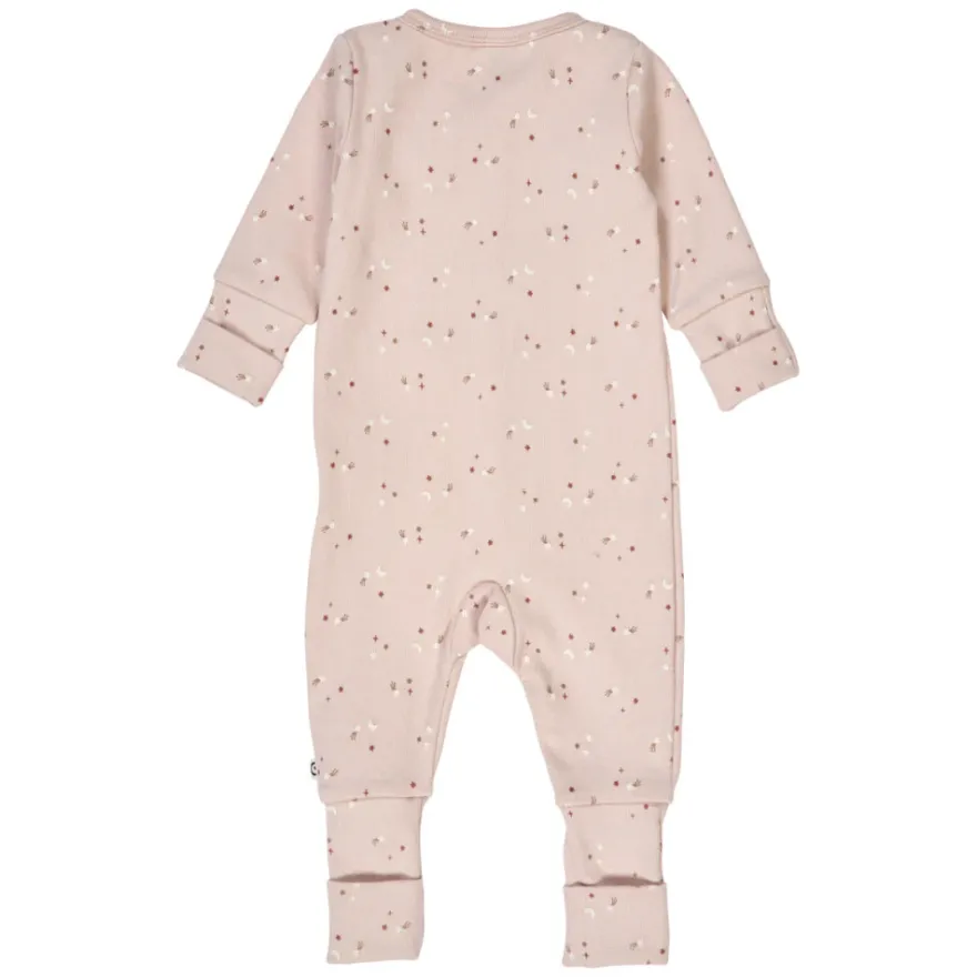 Jumpsuit med Fot Stars Rib - Nightingale/ Walnut/ Daydream