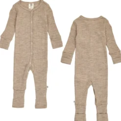 Jumpsuit med Fot Woolly - Balsam Melange