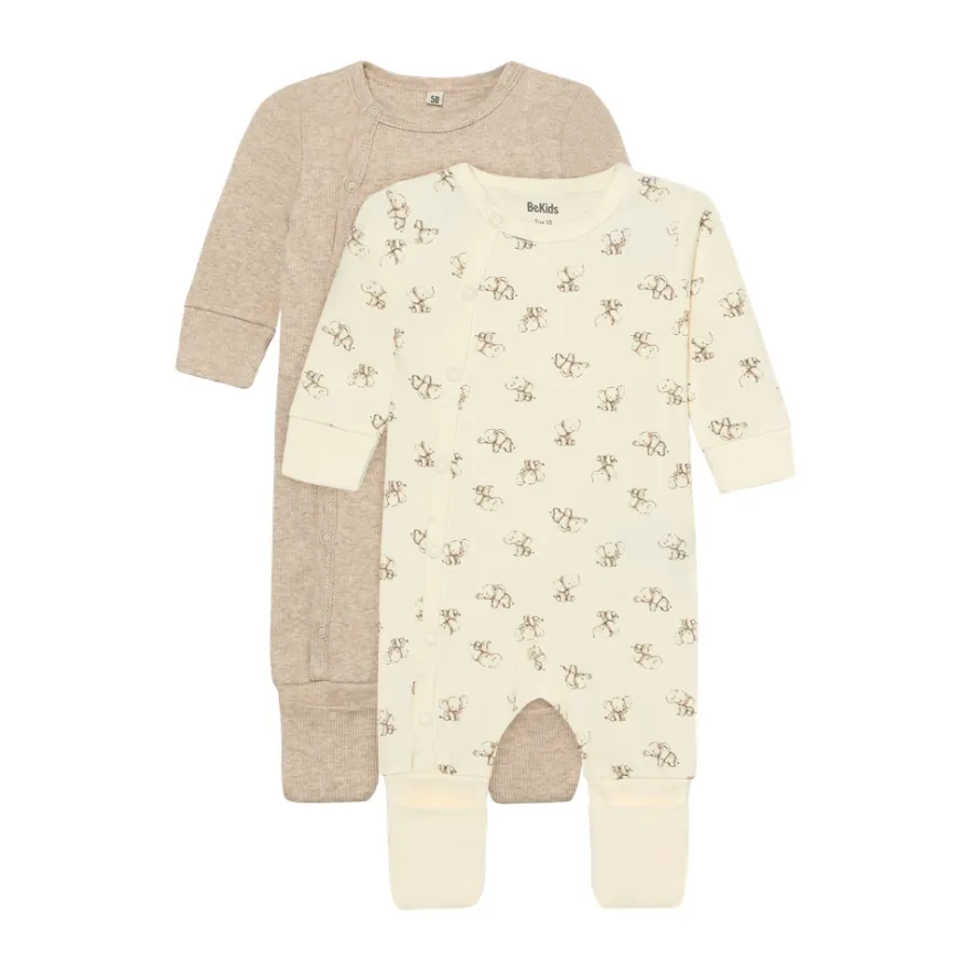 Jumpsuit 2-pack - Silver Mink Melange