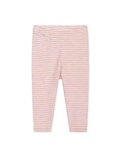 Leggings Randig - Coral/Off-White