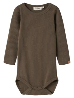 Lil' Atelier Gabo Bib Långärmad Slim Body - Teak