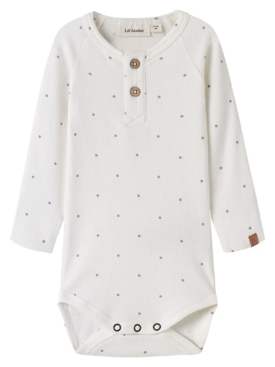 Lil' Atelier Gago Kip Långärmad Slim Body - Coconut Milk