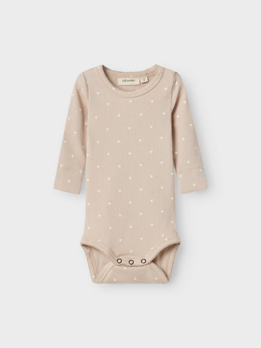 Lil' Atelier Gago Långärmad Body Slim - Gray Morning