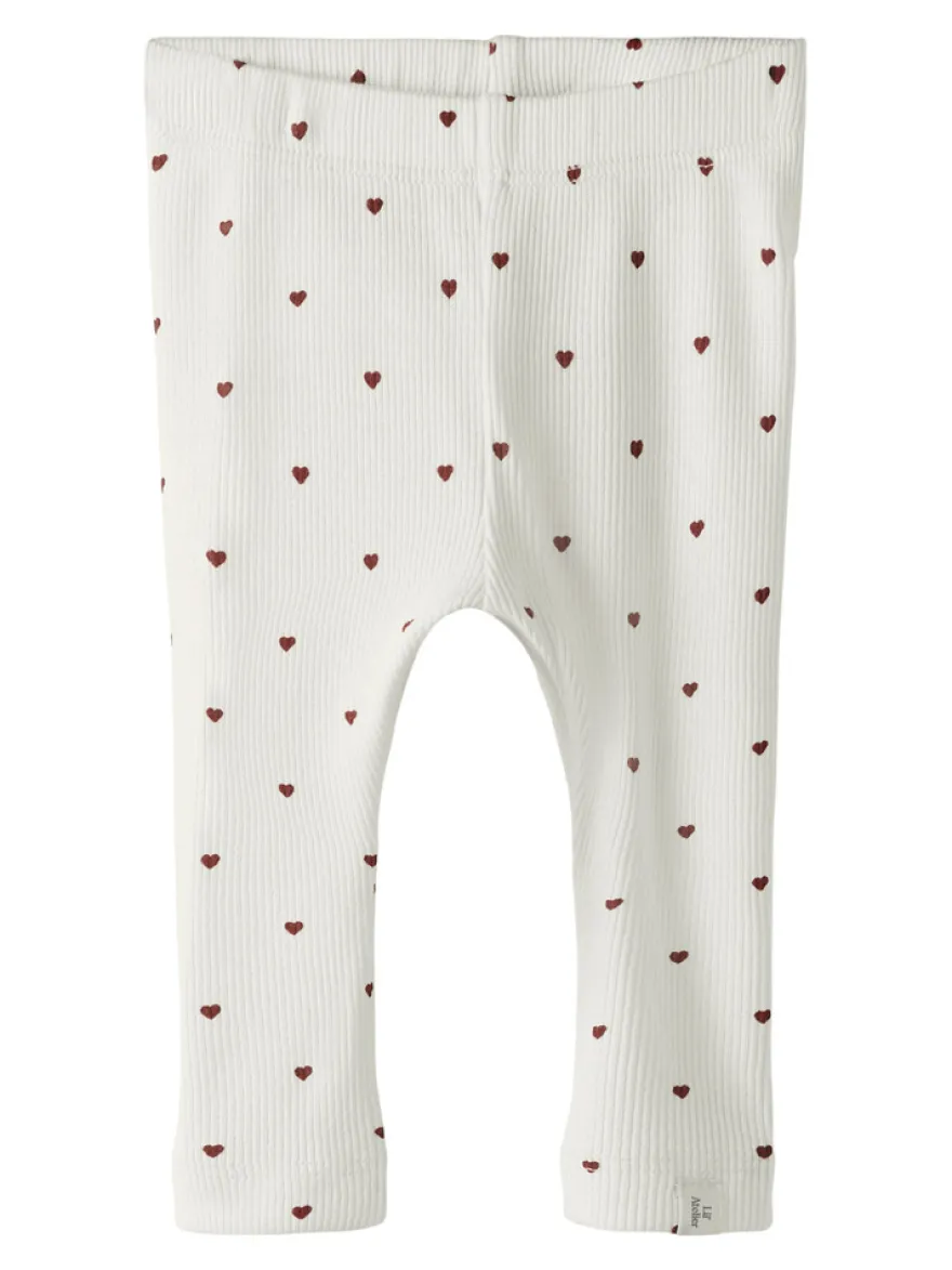 Lil' Atelier Gago Slim Leggings - Coconut Milk Heart