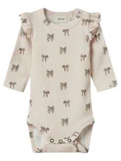 Lil' Atelier Gavo Slim Långärmad Body - Silver Peo
