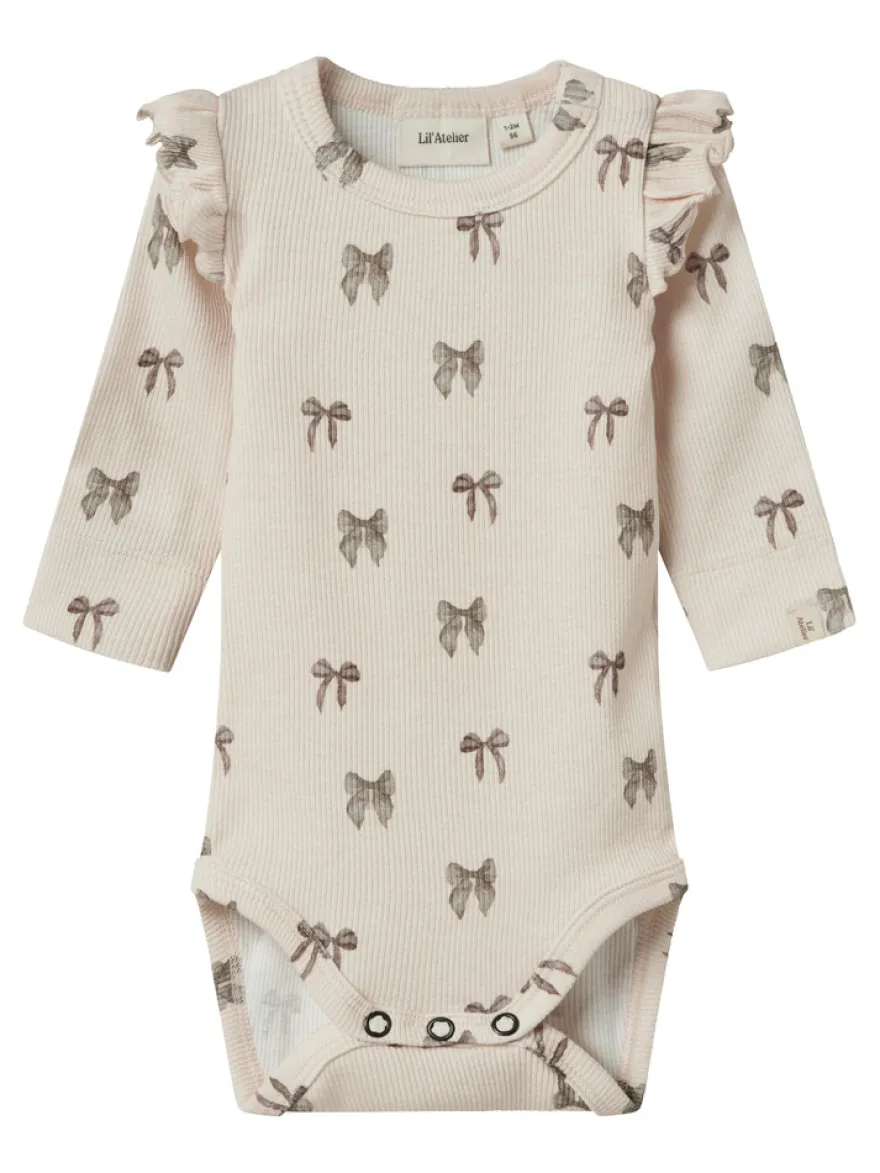 Lil' Atelier Gavo Slim Långärmad Body - Silver Peo