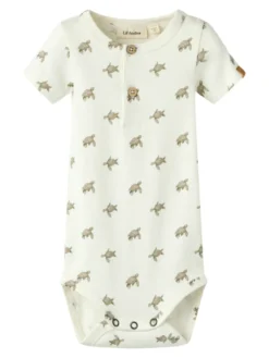 Lil' Atelier Gayo Sar Kortärmad Slim Body - Coconut Milk