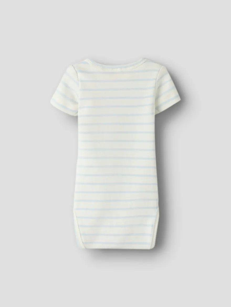 Lil' Atelier Geo Apa Kortärmad Slim Body - Coconut Milk